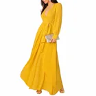 Dress Fashion Custom Lady Ruffle Maxi Elegant Long Women Summer Chiffon Casual Dress
