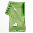 Satin Printed 2022 New Customized Fruits Silk Satin Scarf Avocado Head Wrap For Women