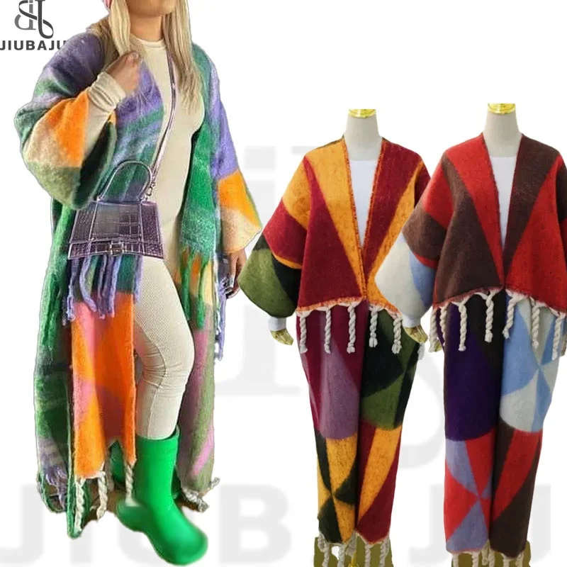 New Fashion Winter Vintage Scarf Women Ladies Cardigan Warm Female Shawl Coat Women