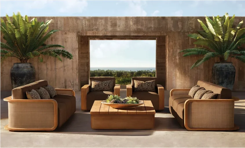 Customized service sofa sectional garden sofas Teak outdoor garden furniture patio sofa set outdoors furniture coffee table