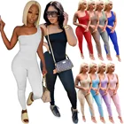 Rompers 2021 Sexy Solid Bodycon Rompers Women 1 Shoulder Jumpsuits