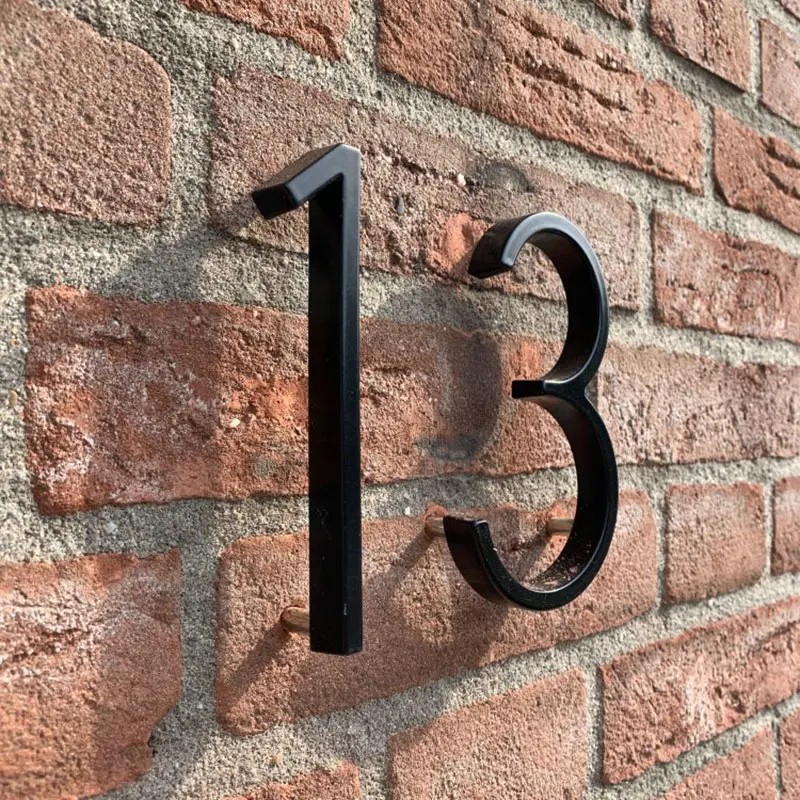 Modern House Address Numbers Sign Floating Number Flush Mount Home Black Metal