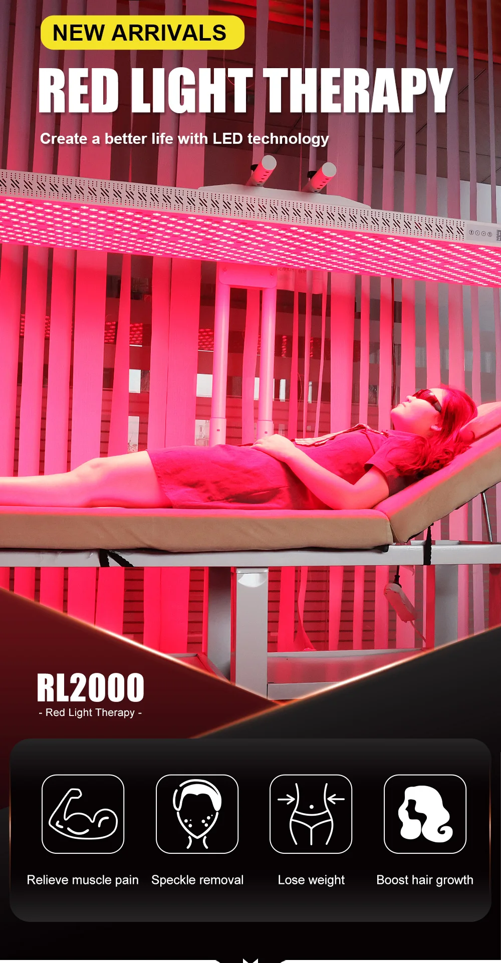 New Arrival Full Body Red Infrared Light Therapy Tanning Bed Led Red