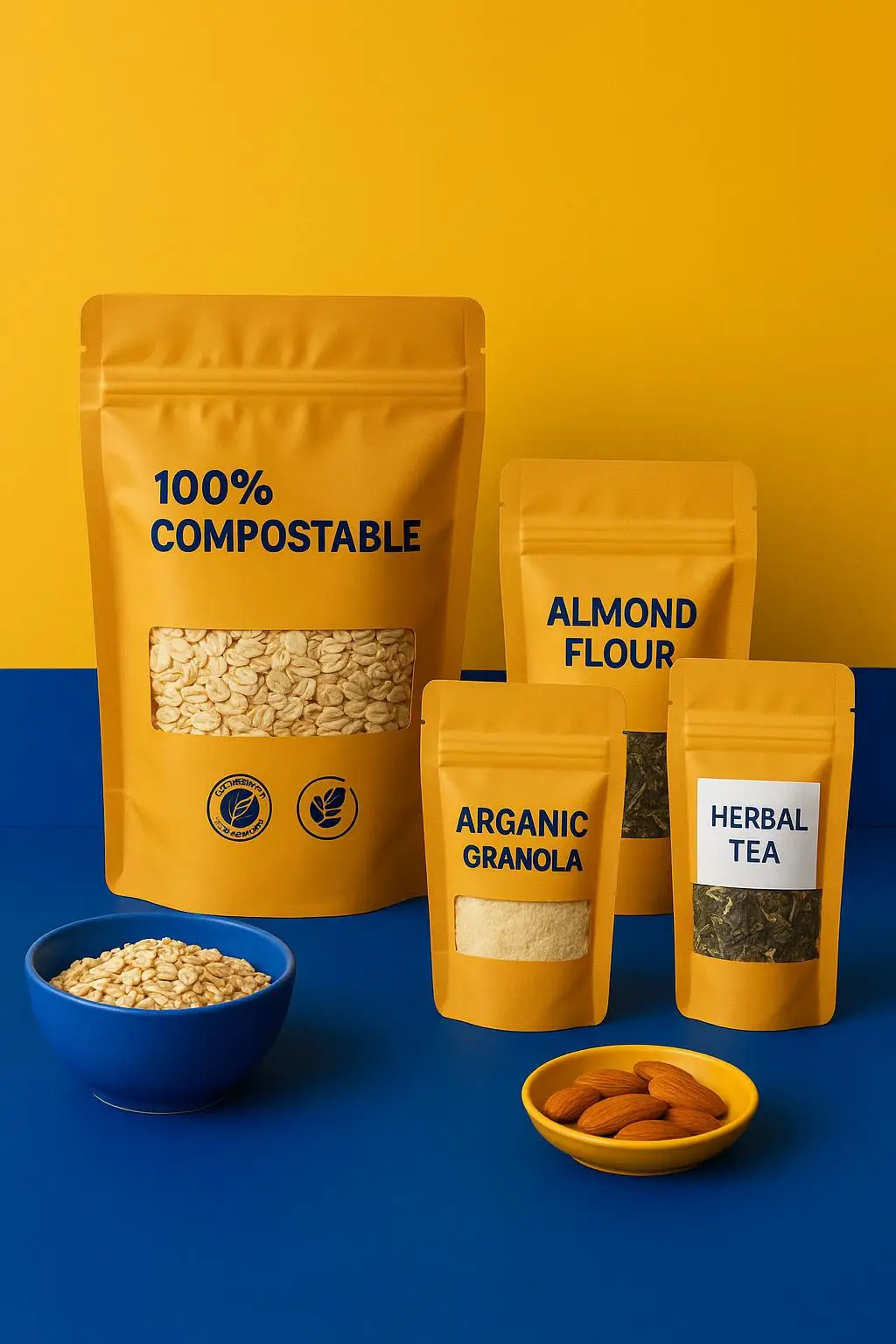 Biodegradable Kraft Paper Packaging Bags Compostable Zipper Stand Pouch for Food for Sushi Plastic Material Gravure Printing - detail 12