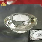 Crystal Decorative Glass Diamond Tealight Cheap Crystal Candle Holder For Wedding Favors Gifts