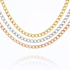 14k Gold Chain 316 Stainless Steel 14K 18K Gold Plated Curb Chain Necklace Fashion Jewelry Chain Accessories