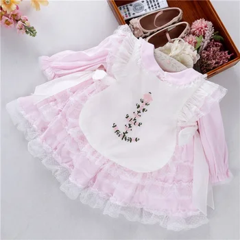 0531118 baby spanish dresses for girl&#39;s dress vintage pink summer ruffles wholesale children clothes ready made
