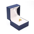 Wedding Ring Factory Wholesale Custom Logo PU Wedding Luxury Led Jewelry Ring Packaging Box