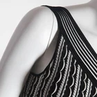 V Neck Professional Customized V Neck Sleeveless Cross Pattern Knitted Pleated Dress