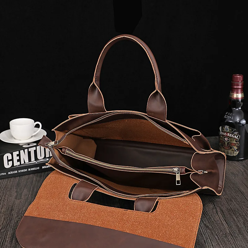 Men PU Leather Satchel Bag Men's Handbags Messenger Bag Business Executive Lawyer Laptop Briefcase