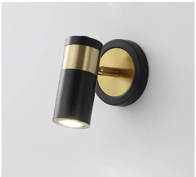High Quality Indoor Black Golden White Adjustable Wall Light Tricolor