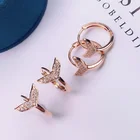 Hoop Earrings New Design Women Jewelry Korean 925 Sterling Silver Mermaid Tail Hoop Earrings
