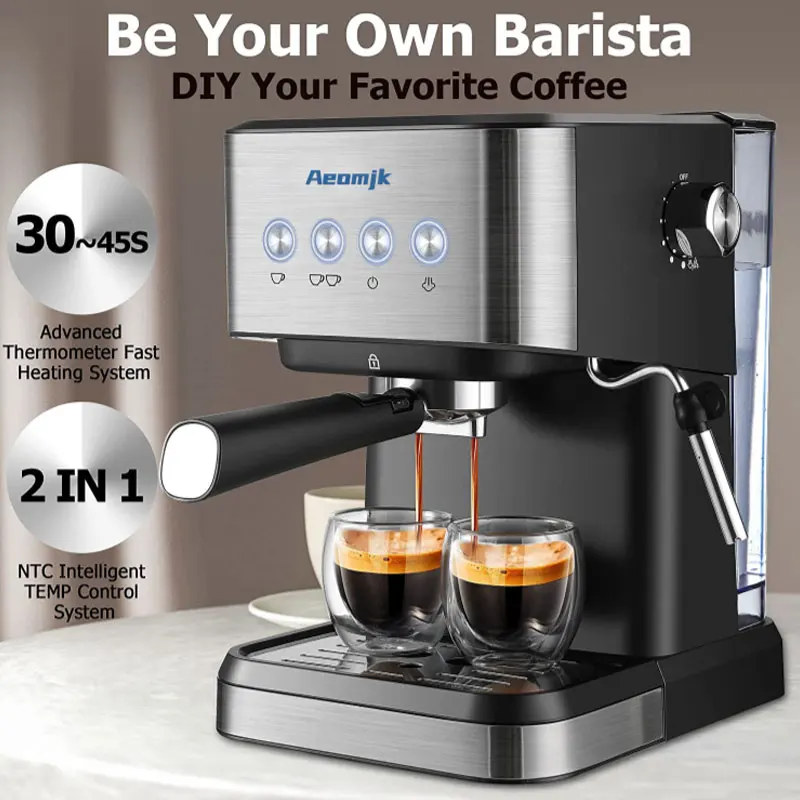 Cross-Border Coffee Machine Italian Semi-Automatic Espresso High Pressure Extraction Milk Foam Coffee Machine