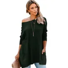 Ladies Blouse Designer Women Blouse New Design Ladies Causal Crew Neck Long Knitted White Blouse Women Pullover Sweater