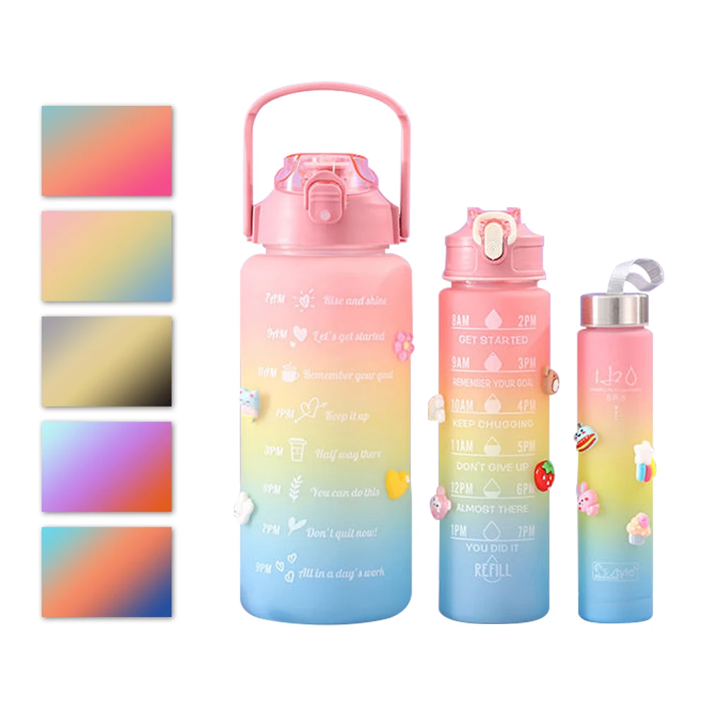 recycled sport plastic gradient water bottles for kids children