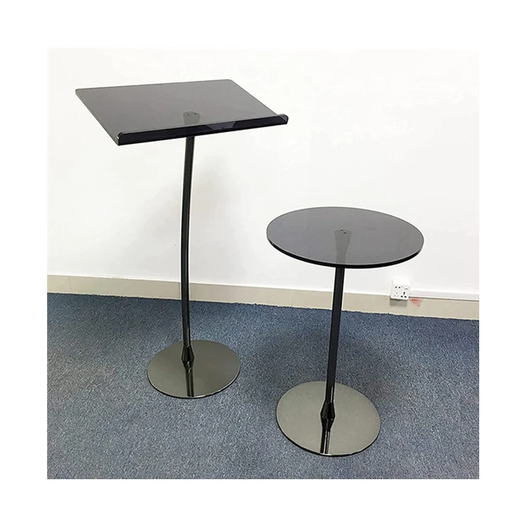 Simple Design Black And Clear Acrylic Pulpit And Table Set With Steel