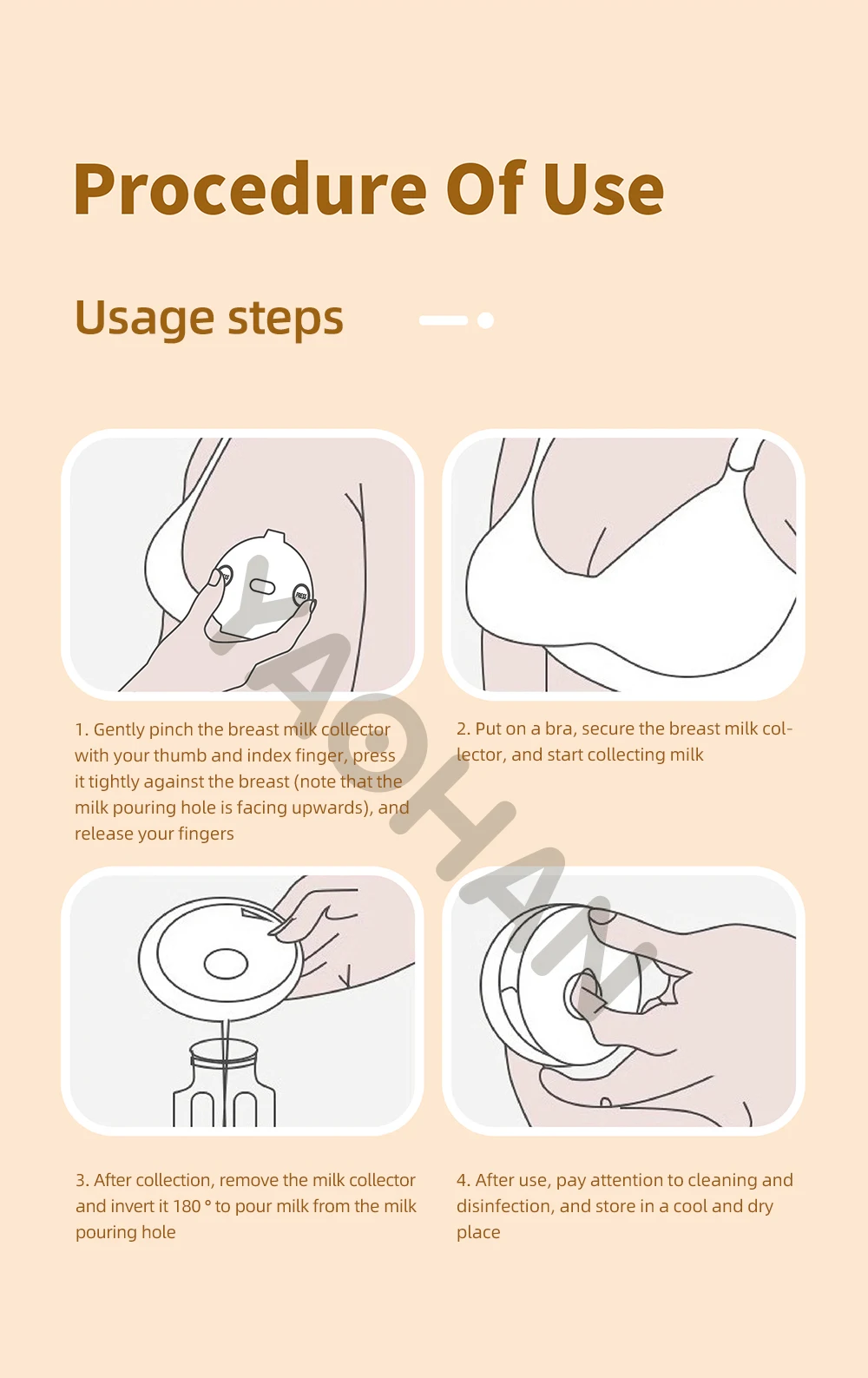 Portable Silicone breast feeding bra Hand-Free Wearable Breast Pump Manual Breast Milk Collector for Baby & Kids Dining