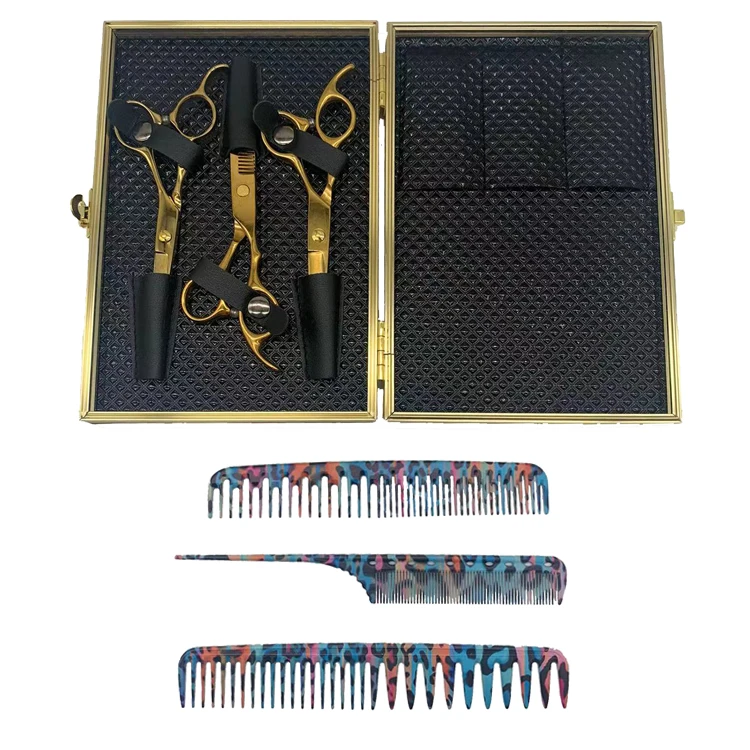 New Design Portable Luxury Salon Dedicated Hairdresser Briefcase Golden Aluminium Material Barber Tools Case With Lock