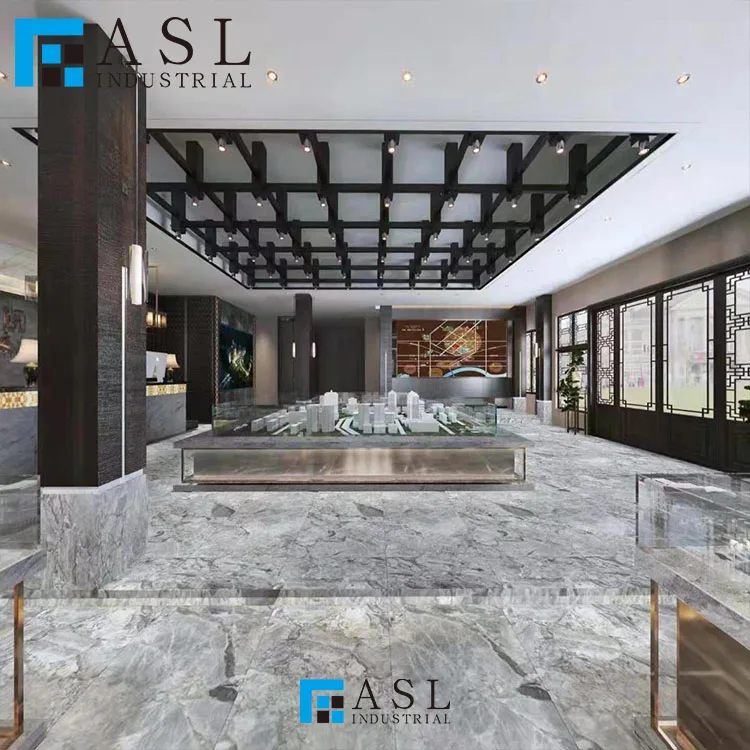 The factory designed and customized processing marble fish belly gray hotel lobby villa decoration