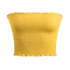 Tops 2020 Summer Female Strapless Pleated Thin Elastic Sexy Streetwear Tube Crop Tops