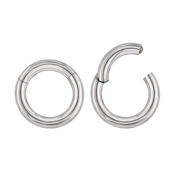 G23 Titanium Ear Stretching Clicker Rings Expander Nose Septum Hoop Large Size 6mm Thickness Solid Body Piercing Ring Jewelry