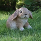 Polyresin China Factory Customized Realistic Rabbit Figurines Collectables Garden Decor Resin Rabbit