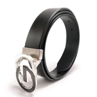 Belt Men's Leather Belt Custom Logo Leather GG Buckle Custom Belt