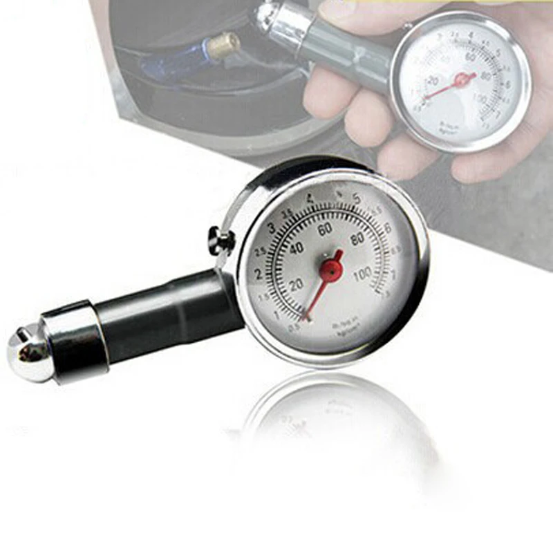 Neumático del calibrador de presión de Metal Coche Caravanas Medidor de Presión de Aire Probador de diagnóstico 