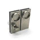 Frameless Glass Lock Precision Hook Lock Tongue Straight Side Door Lock With Invisibility Handle
