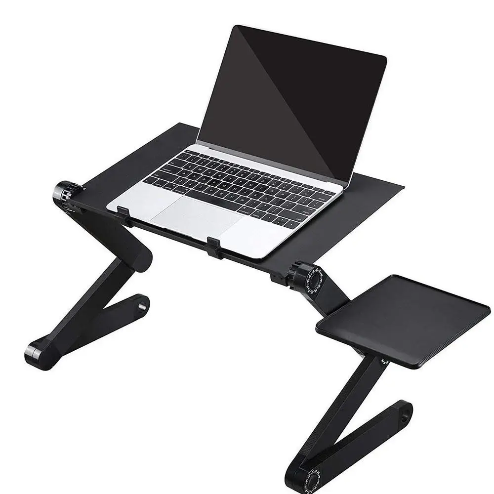Portable Adjustable Aluminum Laptop Desk Stand Table Vented Ergonomic TV Bed Lap 
