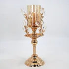 Wedding Gold Glass Candle Holder Wedding Glass Crystal Candle Holders For Wedding Centerpieces Table Decoration 10cm Dia