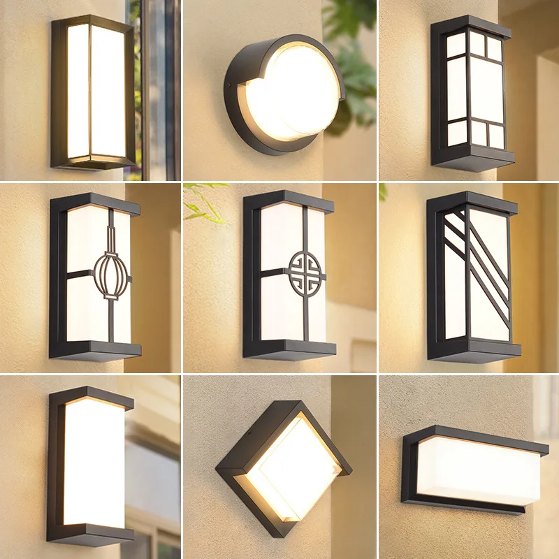 Outdoor waterproof Led wall light art creative Modern hotel villa restaurant channel 20w high-light landscape light black house