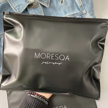 Good Quality PVC Zipper Bag For Clothes, Black Zip lock Bag For Jeans/T-shirt/Hoodies Packaging