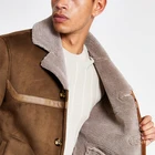 Leather Lamb Jacket Jacket Custom Wholesale High Quality Eco Friendly Faux Leather Lamb Lining Jacket For Men