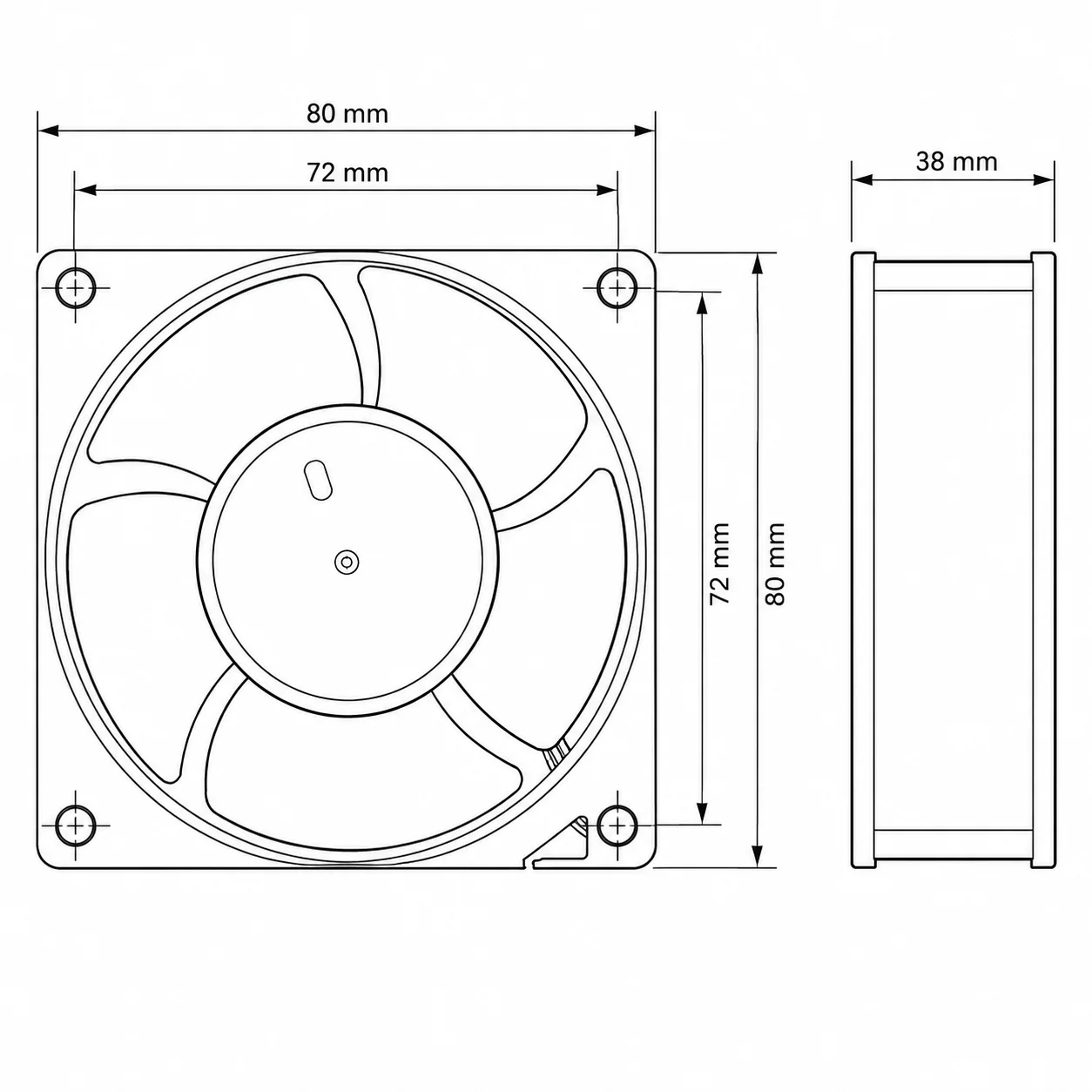 Axial Inverter Cooling Fan, 12V, 27.60W, EC24V, 48V - detail 8