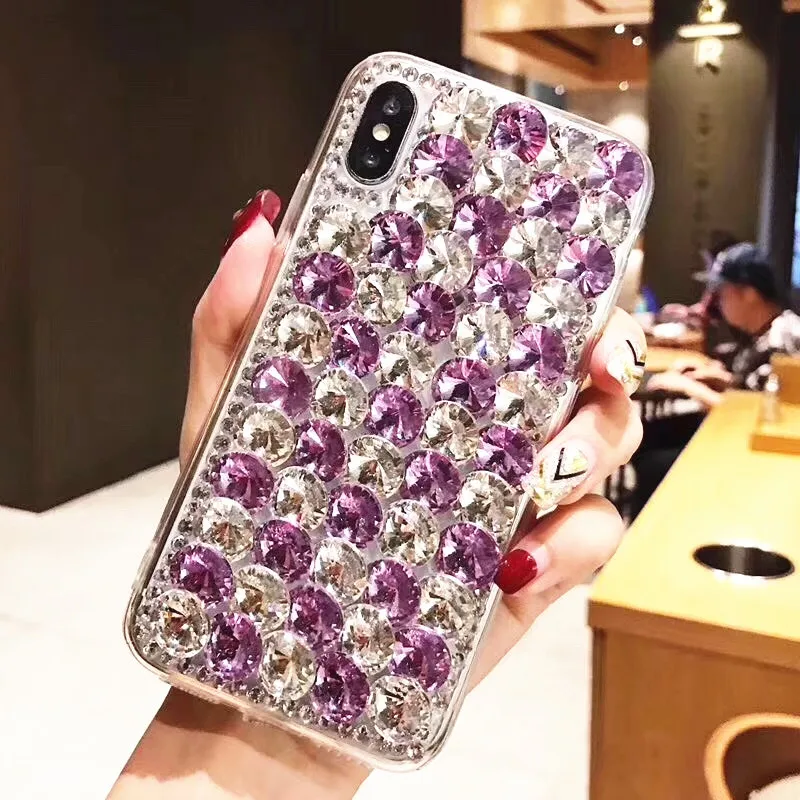 Premium bling Luxury Full Diamond Rhinestone Glitter Phone Case for iPhone 15 14 12 11 8 7 Samsung S24 S23 S22