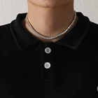 Cz Jewelry BC023 Spring Clasp CZ Tennis Chain 3mm 4mm 5mm Brass Hip Hop Bling Necklace Iced Out Jewelry