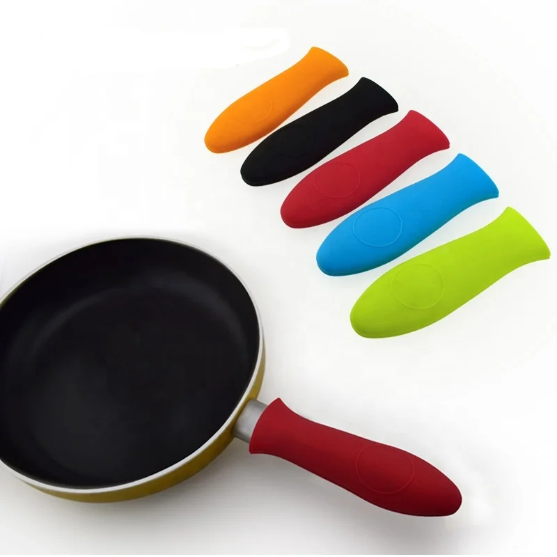 Hot Selling large size silicone pot holder Heat Resistant Silicone Pot Handle Holder Cover For Cast Iron silicone oven mitts