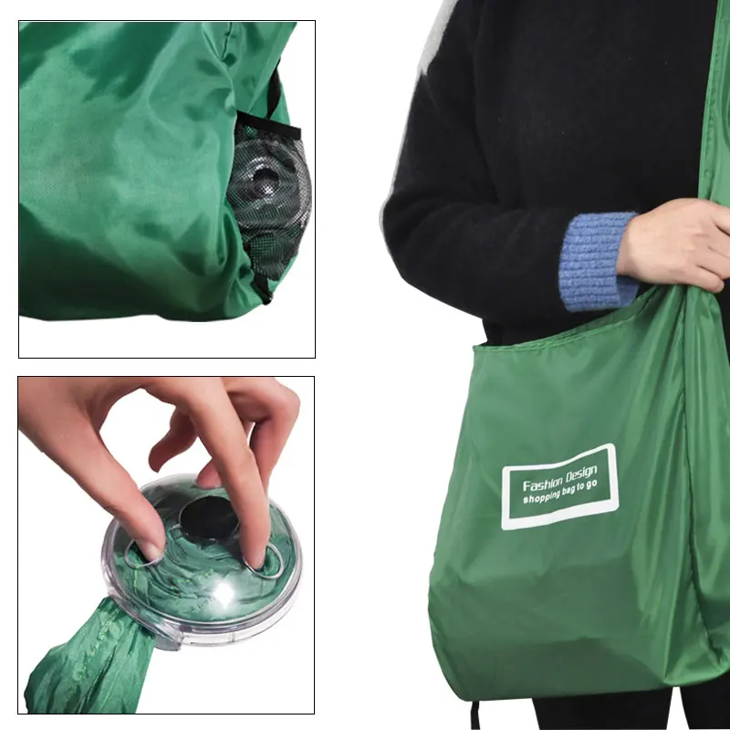 Eco Magic Mini Reusable Polyester Foldable Folding Shopping Bag To Roll