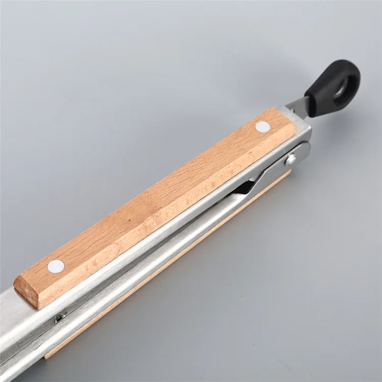 Stainless Steel Wood Handle Large Barbecue Food Clip Kitchen Barbecue Tools
