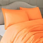 Cheap Full Size 100% Cotton 4 Pcs Solid Color Premium All Season Bedding Set