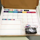 Calendar Factory Wholesale Dry-erasable Magnetic PET Whiteboard Sticker Fridge Magnet Calendar With Pens Eraser