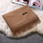 Scarfs Scarf Winter Pure Color Cashmere Scarfs Luxury Brand Pashmina Cashmere Tassel Scarf Shawl