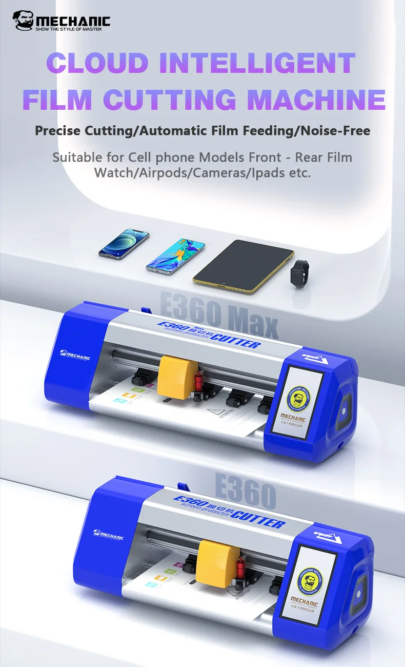 MECHANIC 16inch E360 Max/12inch E360 Intelligent Film Cutter Machine Unlimited Time for All Hydrogel Film Cutting
