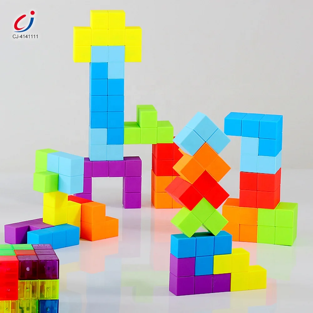 Chengji hot selling plastic finger decompression toys fun fidget cube toy anti-stress kids magnetic cube building block toys