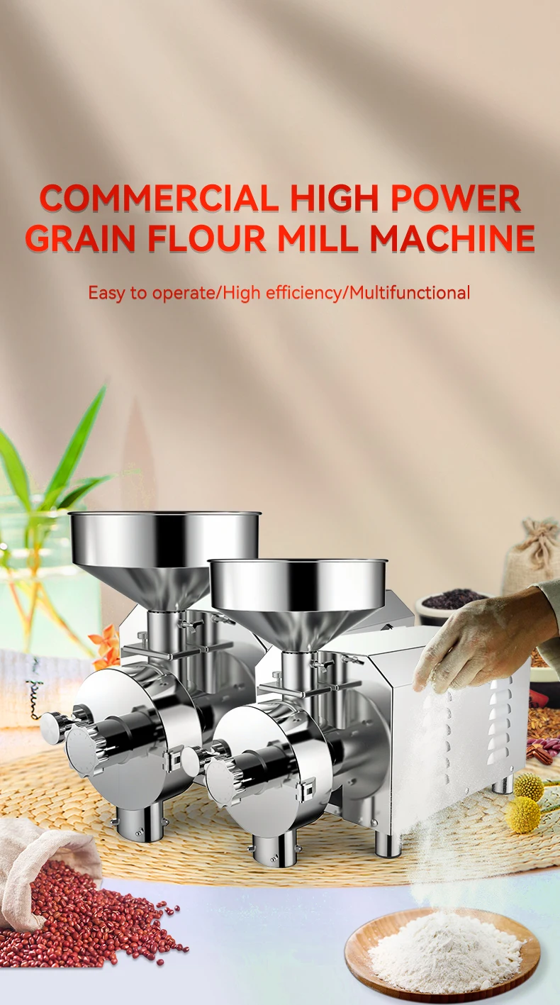 Electric cocoa chilli cassava powder mini corn maize rice wheat flour mill spice grain processing grinding grinder machine price