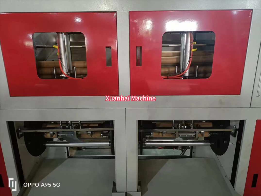 450mm*2 Double Lines Perforation Roll Plastic Food Storage Flat Bags Making Machine With Paper Core 450mm*2 Double Lines Perforation Roll Plastic Food Storage Flat Bags Making Machine With Paper Core