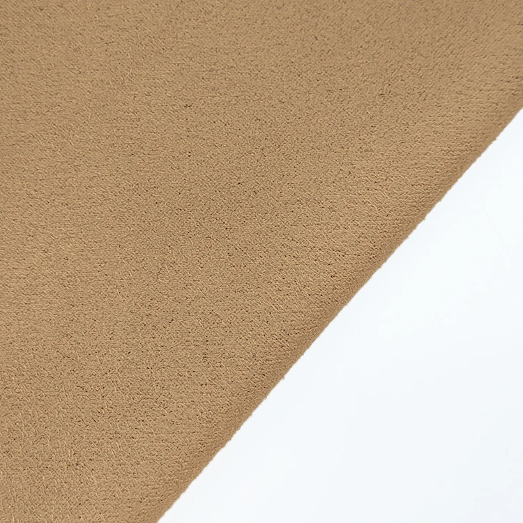 Soft Hand Feel Knitted Suede Fabric 86 Polyester 14 Sorona Material Solid Terry Fabric for Cloth manufacture