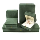 Unique Retro Velvet Emerald Fabric Neckless Jewel Case Green Jewelry Packaging Box