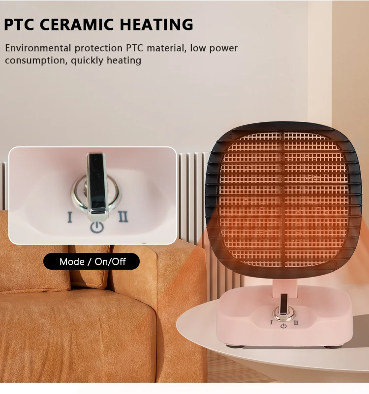 Ceramic Personal Space Heater, 400w/600w, PTC, Portable - detail 18